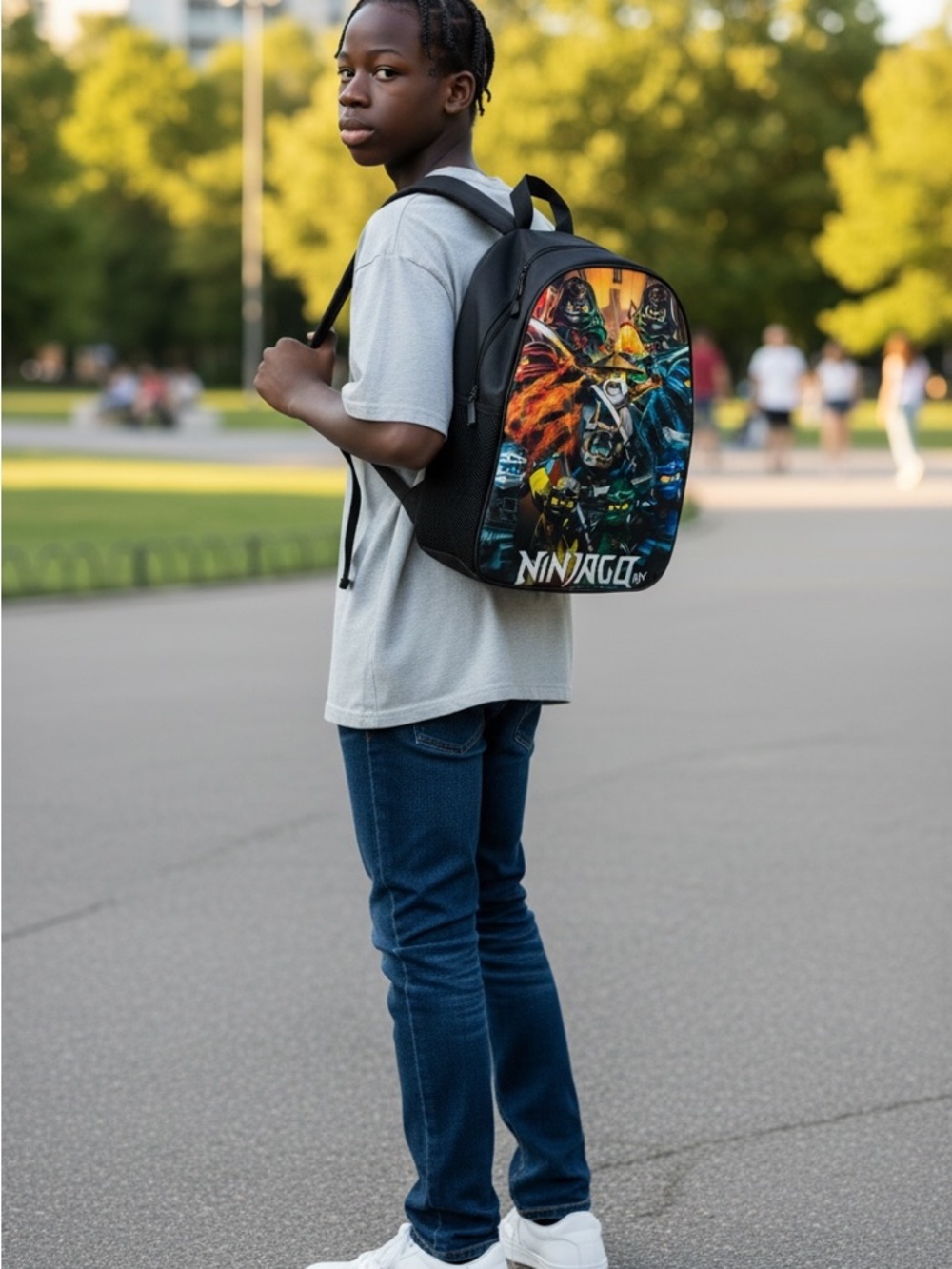 Ninja Graphic Black Youth Backpack